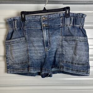 Maurices Blue High-Waisted Jean Shorts with Vintage Wash